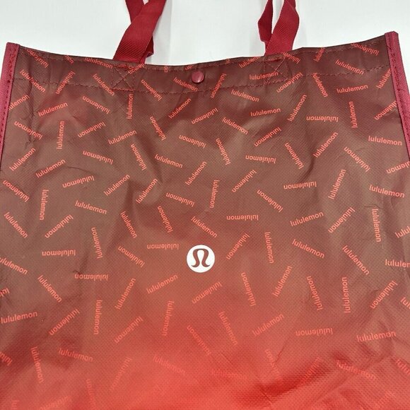 Lululemon Reusable Shopping Gift Bag Yoga Tote Logo Large Red 16" x 14" x 6" - Picture 3 of 5